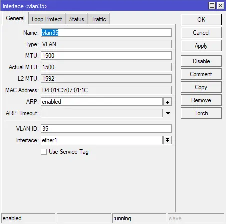 Mikrotik interface